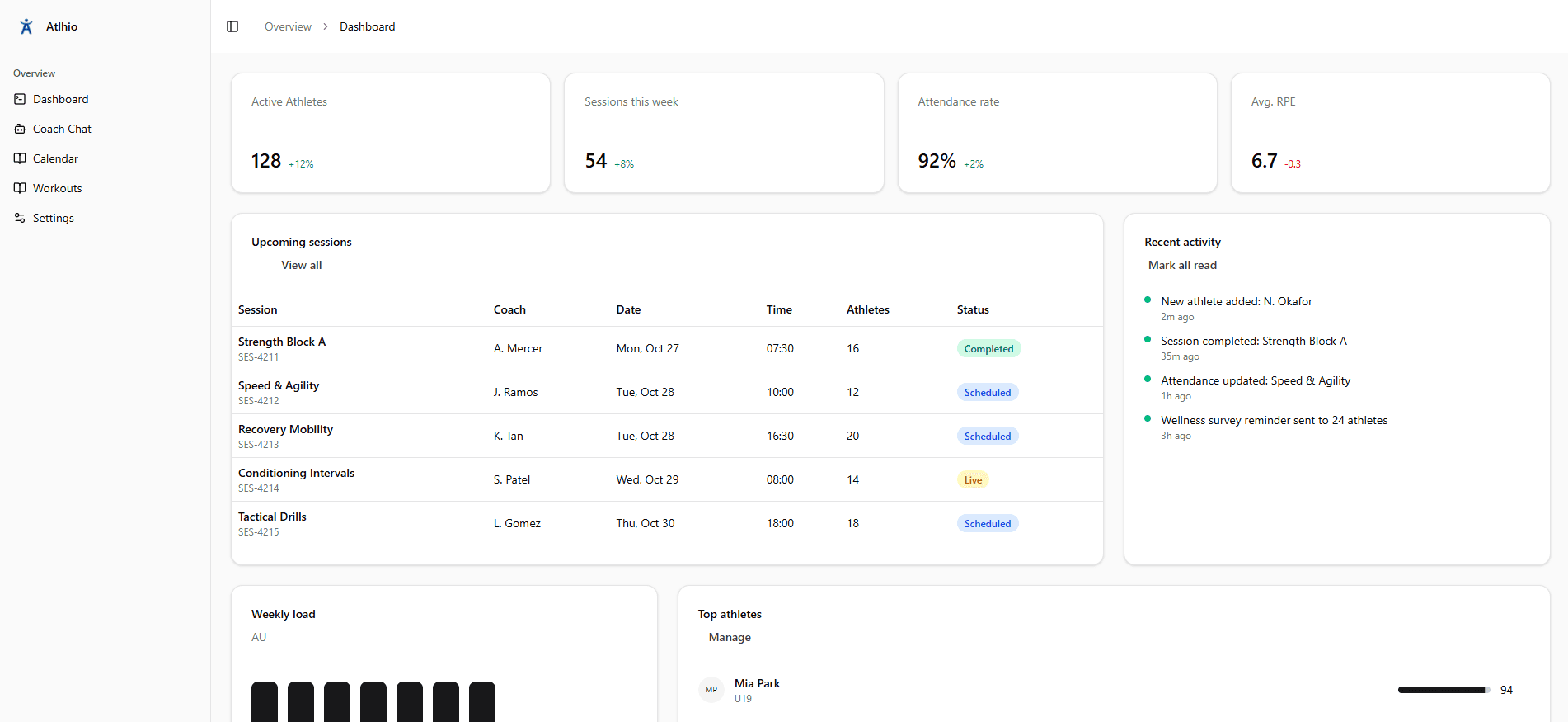 App dashboard preview